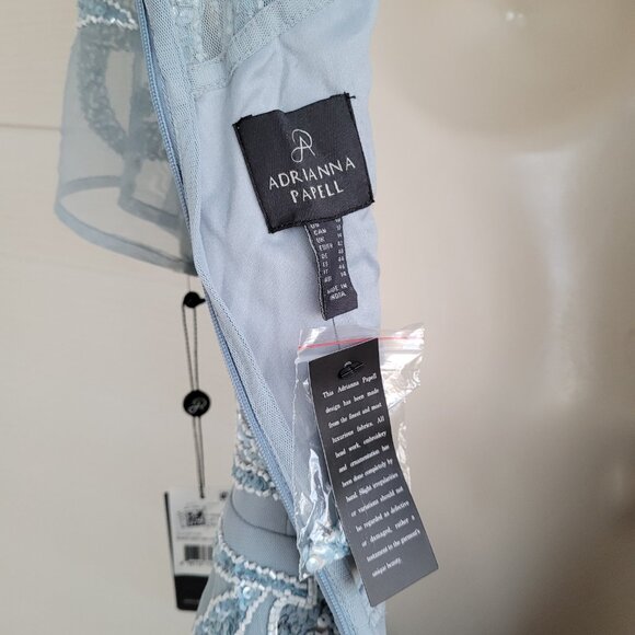 Adrianna Papell Light Blue Embroidered Midi Dress - Picture 9 of 10